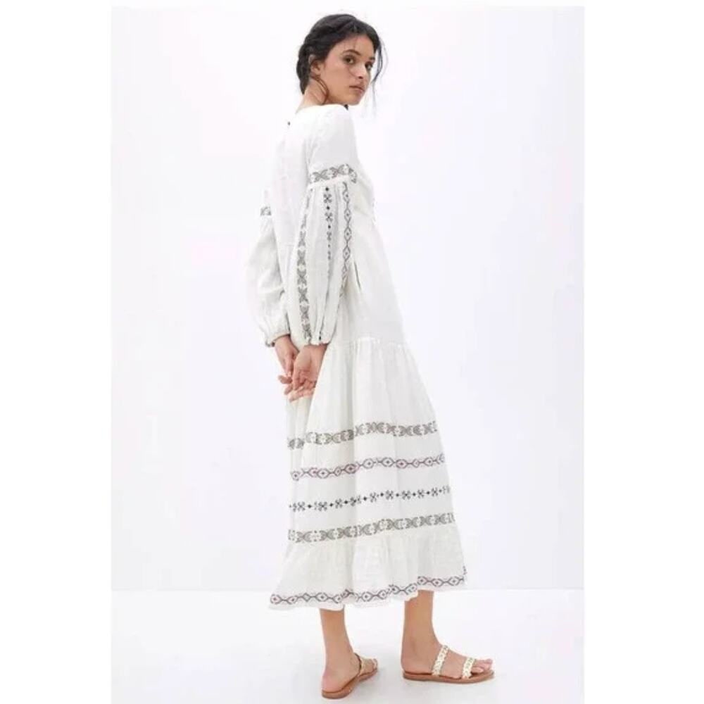 Anthropologie White and Gray Maxi Dress - Picture 4 of 14